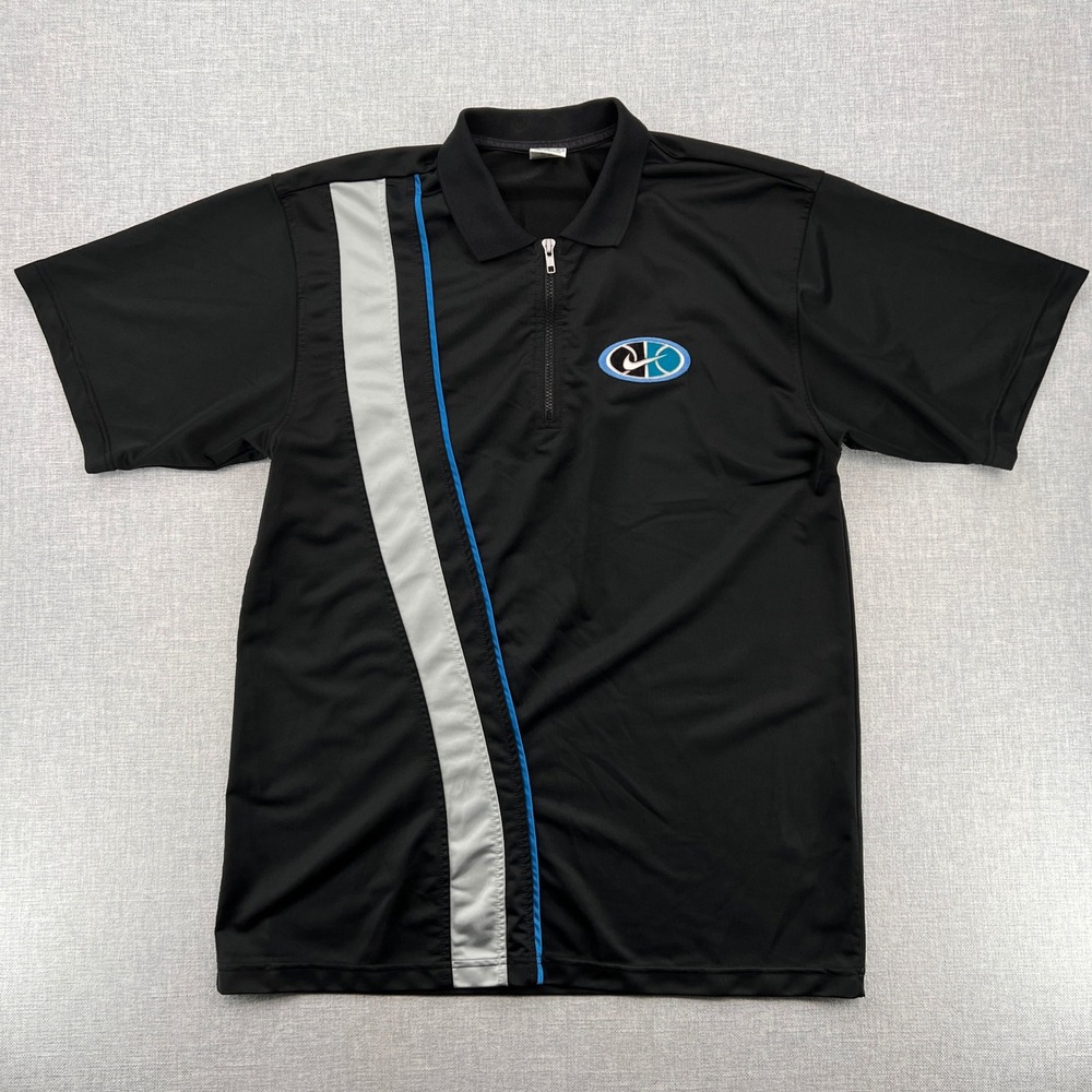 VTG Y2K Nike Basketball Warm Up Shirt Men Medium Black Stripe Varsity Streetwear